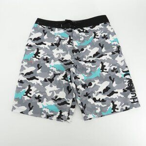 Hurley Boys Size18 Shark Camo Swim Boardshorts Black Gray Blue NWT $38